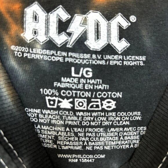 AC/DC Back in Black Spellout Heavy Metal Halloween Tie Dye Large - Picture 4 of 4